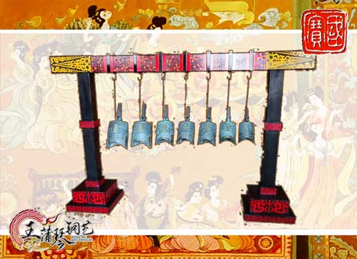 7件編鐘，觀賞裝飾編鐘，可發(fā)音編鐘